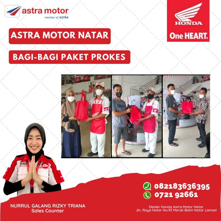Astra Motor Natar Bagikan Paket Prokes Khusus Konsumen AHASS
